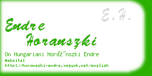 endre horanszki business card